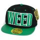 PVC Embroidered Snapback, 3D Silicone Patch Cap, #72 WEED, black.