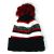 Cuff Pom Pom Stripe Knit Beanie