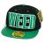 PVC Embroidered Snapback, 3D Silicone Patch Cap, #72 WEED, black.